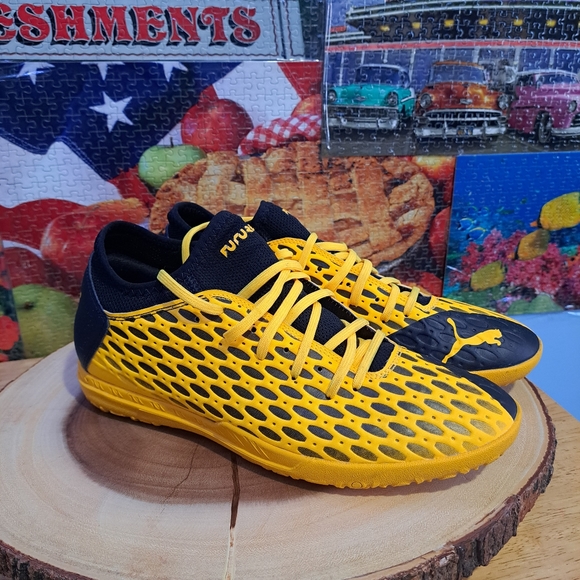 PUMA Future 5.4 Indoor Trainer Soccer Shoe, Ultra Yellow/Black Size 11.0 - Picture 5 of 7